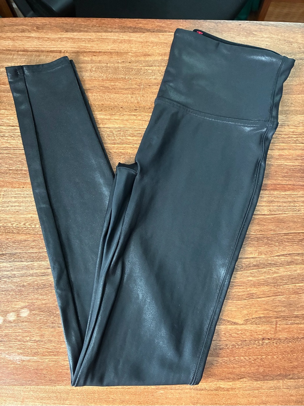 NEW! Spanx Faux Leather High Waisted Leggings Size LARGE TALL Black Shapewear